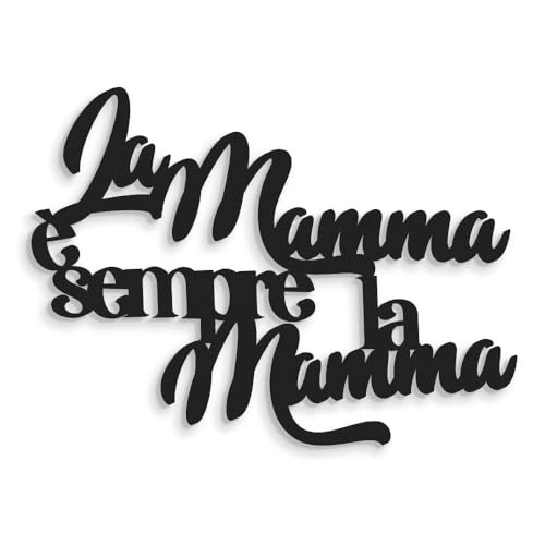 Wanddekoration aus Holz Die Mama ist Sempre la Mamma Schriftzug aus Holz mit Satz - Wandschrift Muttertag handgefertigt - Wohnkultur Geschenkidee von Declea