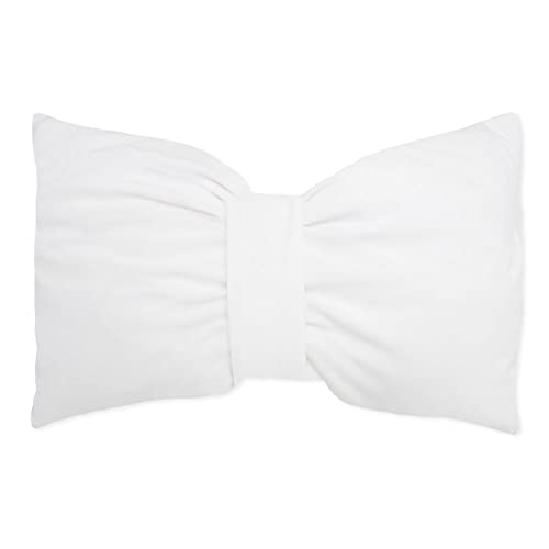 Declea Herzkissen aus Samt für Sofa oder Bett, dekorativ, Kissen mit Füllung, Weiß, 50 x 30 cm von Declea