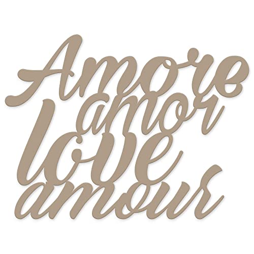 Holz-Schriftzug "Amore Amor Love", Wanddekoration aus Holz, zum Aufhängen an der Wand, für Wohnzimmer, Schlafzimmer, Dekoration für Zuhause, Partys und Veranstaltungen von Declea