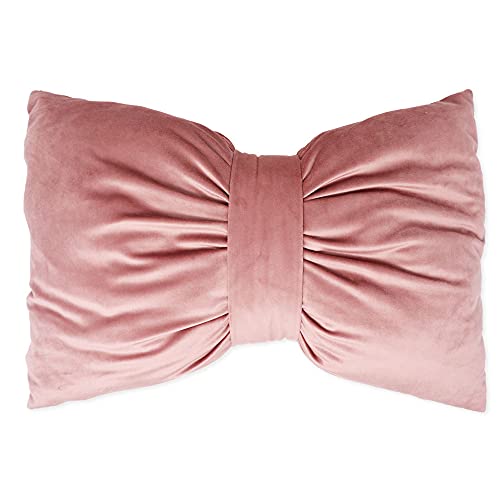 Rotviolett Schleifenkissen, ideal für Sofa oder Bett, Dekokissen, Kissen mit Füllung, handgefertigt, 50 x 30 cm von Declea