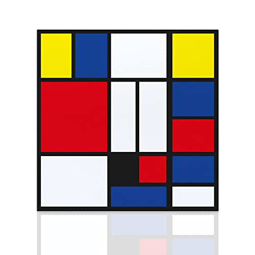 Modernes Bild, Zusammensetzung Piet Mondrian, Leinwand, 100% Baumwolle, Leinwand, moderne Kunst, Rahmen aus Holz, handgefertigt, Heimdekoration, Wanddesign, Wandkunst von Declea