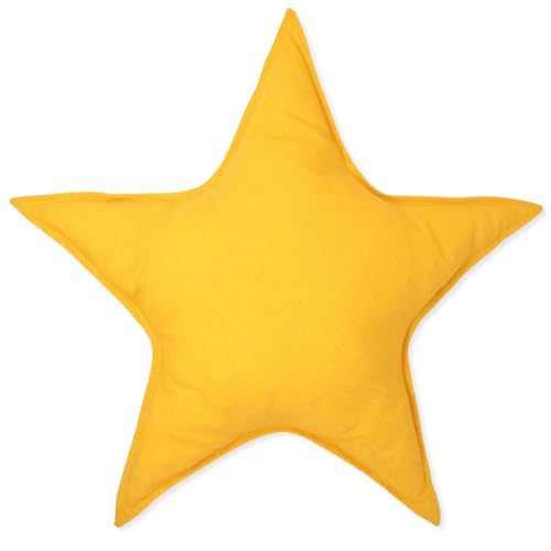 Sternförmiges Dekokissen für Kinderzimmer, gepolstertes Kissen für Kinder, handgefertigt, Möbel und Textilien für Kinderzimmer - Gelb von Declea