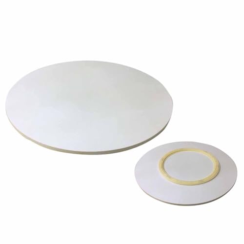 100cm Großer Lazy Susan Drehteller 50 60cm Runder Servierteller Drehbarer Servierplatte, Holz Drehplatte 80cm Drehbar Esstisch-tablett mit Silent Base(White,24in/60cm) von Decmiroor