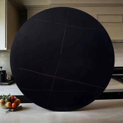 Decmiroor Großer Drehscheibe 60-100cm Marmor Lazy Susan Drehteller für Tischplatte Drehbarer Servierteller Rund Tablett für Küchen-esstisch Hoteldrehtisch(Black Gold,80 * 80cm) von Decmiroor