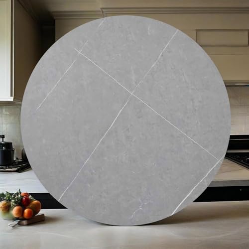 Decmiroor Großer Drehscheibe 60-100cm Marmor Lazy Susan Drehteller für Tischplatte Drehbarer Servierteller Rund Tablett für Küchen-esstisch Hoteldrehtisch(Matte Gray,80 * 80cm) von Decmiroor