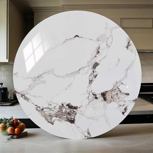 Decmiroor Großer Drehscheibe 60-100cm Marmor Lazy Susan Drehteller für Tischplatte Drehbarer Servierteller Rund Tablett für Küchen-esstisch Hoteldrehtisch(Multi-Colored,90 * 90cm) von Decmiroor