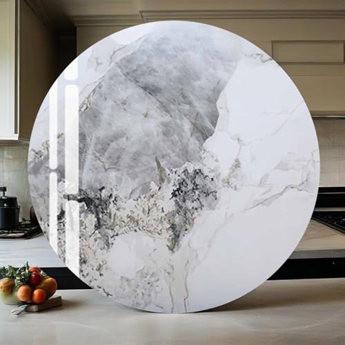 Decmiroor Großer Drehscheibe 60-100cm Marmor Lazy Susan Drehteller für Tischplatte Drehbarer Servierteller Rund Tablett für Küchen-esstisch Hoteldrehtisch(Natural,90 * 90cm) von Decmiroor