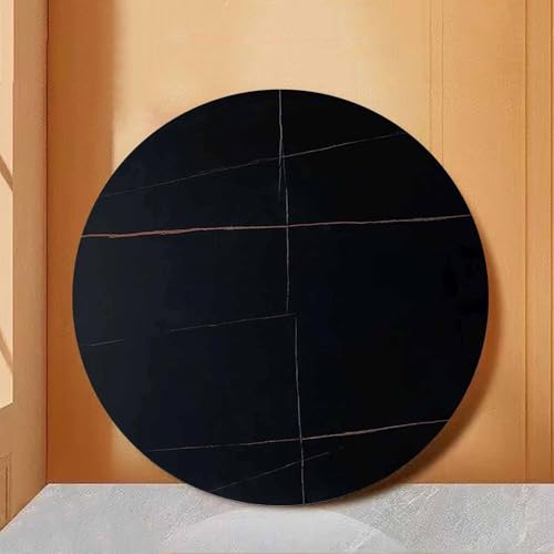 Decmiroor Großer Drehscheibe für Tischplatte Marmor Drehplatte 360° Drehbar Tisch-Drehteller Esszimmer Servierteller Rund Servierplatte mit Silent Anti-Rutsch Base(Black Gold,32in/80cm) von Decmiroor