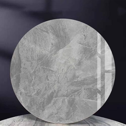 Decmiroor Großer Drehteller 70/80/90cm Marmor Esstisch Drehplatte 360° Drehbare Serviertablett Küche Tische Drehscheibe Tischplatte Servierplatte mit Silent Base(Glossy Gray,90cm) von Decmiroor