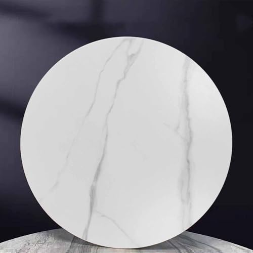 Decmiroor Großer Drehteller 70/80/90cm Marmor Esstisch Drehplatte 360° Drehbare Serviertablett Küche Tische Drehscheibe Tischplatte Servierplatte mit Silent Base(Matte White,80cm) von Decmiroor