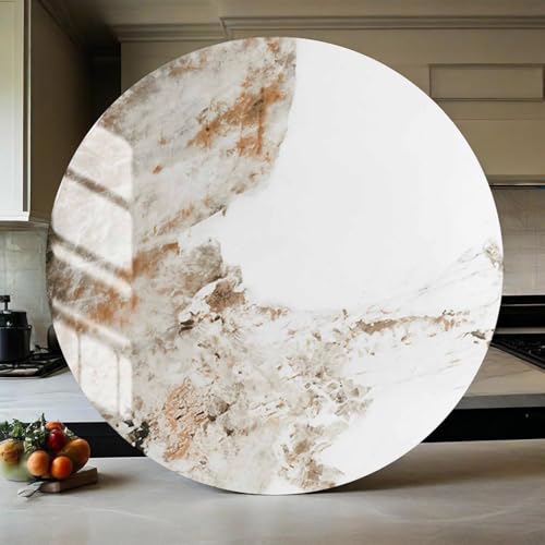 Decmiroor Marmor Esstisch Drehteller Drehbarer Servierplatte Tischplatte Lazy Susan Drehplatte 60-100cm Rund Serviertablett 360° Glatter Rotierende(Brown,100 * 100cm) von Decmiroor