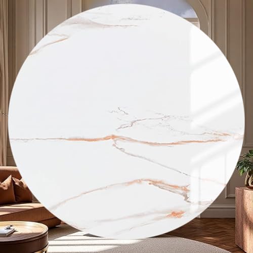 Decmiroor Marmor Esstisch Drehteller Drehbarer Servierplatte Tischplatte Lazy Susan Drehplatte 60-100cm Rund Serviertablett 360° Glatter Rotierende(Gold,80 * 80cm) von Decmiroor