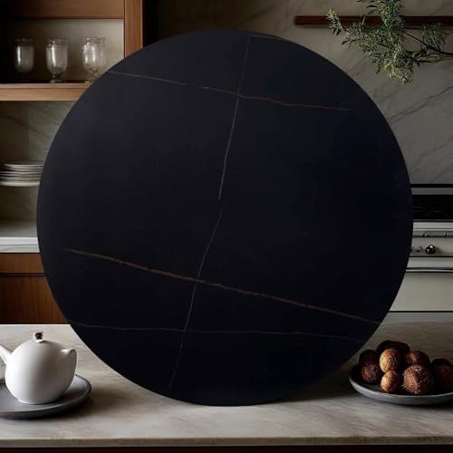 Decmiroor Tisch-Drehteller Marmor Lazy Susan Drehscheibe Glatter Drehtisch Esstisch Servierplatte 360° Drehbar Drehplatte für Restaurant Tischplatte Familienessen(Black Gold,90cm) von Decmiroor