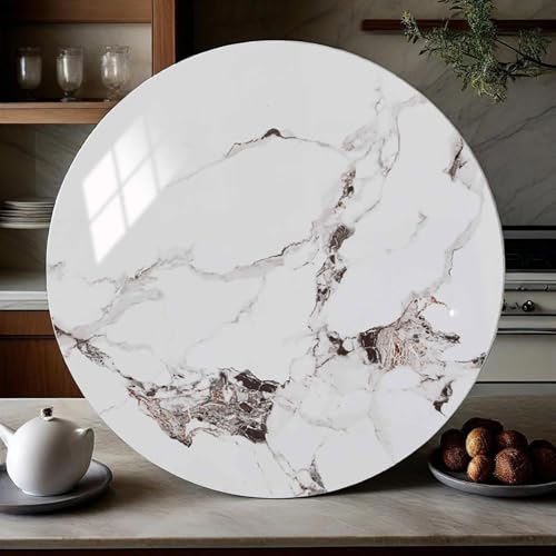 Decmiroor Tisch-Drehteller Marmor Lazy Susan Drehscheibe Glatter Drehtisch Esstisch Servierplatte 360° Drehbar Drehplatte für Restaurant Tischplatte Familienessen(Multi-Colored,90cm) von Decmiroor