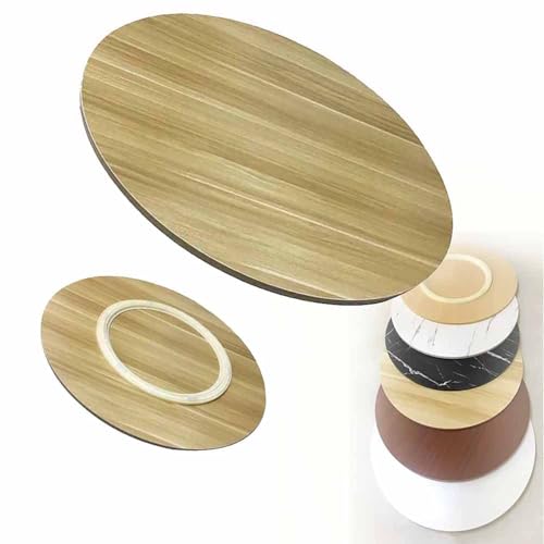 Holz Rotating Tablett, 100cm Großer Lazy Susan Drehteller mit Silent Base, Esstisch Serviertablett, 50cm Rund 360° Drehbar Tablett, Tischplatte Drehscheibe(Light Walnut,80cm/31) von Decmiroor