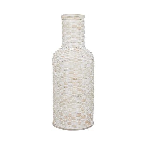 Deco 79 Böhmische Metallvase Vase, Bambus, Weiss/opulenter Garten, 8" L x 8" W x 22" H von Deco 79