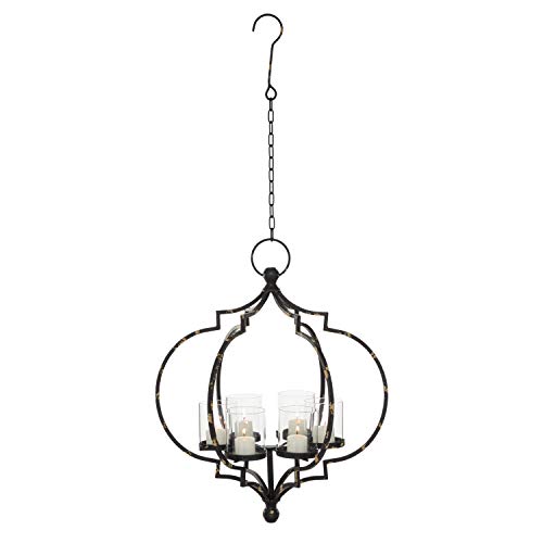 Deco 79 Candle Chandeliers, Medium, Black, Clear von Deco 79