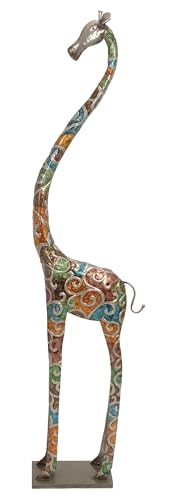Deco 79 Dekorative Giraffen-Skulptur aus Metall, für drinnen und draußen, hohe Heimdekoration, Statue mit detailliertem geprägtem Schnörkelwerk, Akzentfigur, 43,2 x 17,8 x 185,4 cm, Mehrfarbig Deco 79 Dekorative Giraffen-Skulptur aus Metall, für drinnen und draußen, hohe Heimdekoration, Statue mit detailliertem geprägtem Schnörkelwerk, Akzentfigur, 43,2 x 17,8 x 185,4 cm, Mehrfarbig von Deco 79
