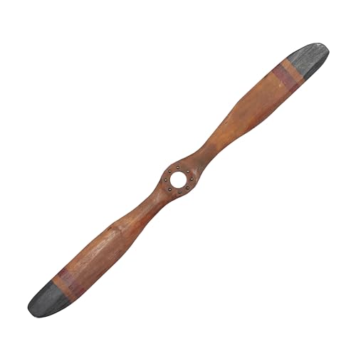 Deco 79 Holz-Flugzeugpropeller, 2-Blatt-Wanddekoration mit Luftfahrtdetails, 48" x 2" x 5", Braun von Deco 79