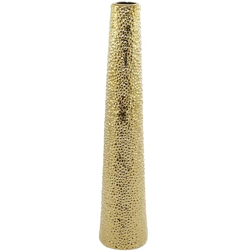 Deco 79 Keramikvase mit Blasenstruktur, 20,3 x 20,3 x 99,1 cm, goldfarben von Deco 79