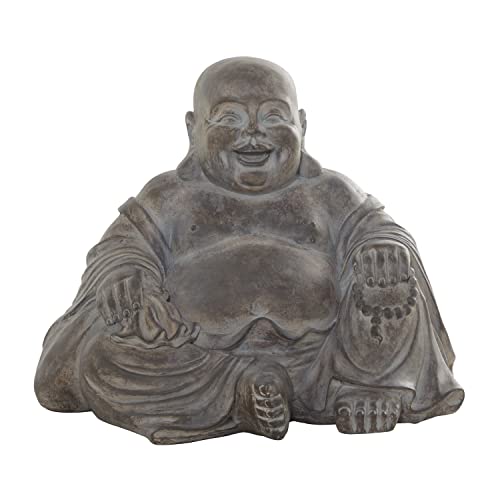Deco 79 Magnesiumoxid-Buddha, meditierende Gartenskulptur, für drinnen und draußen, 58,4 x 48,3 x 45,7 cm, Braun von Deco 79