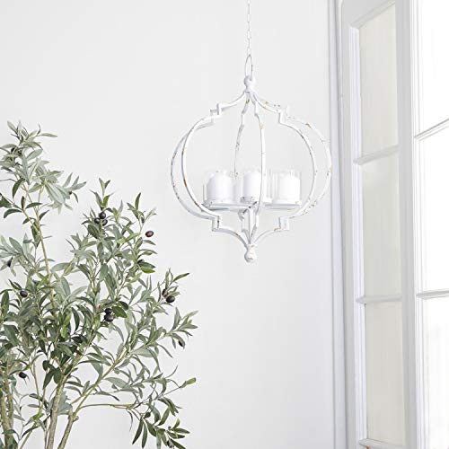 Deco 79 Moderner Kerzenhalter aus Metall zum Aufhängen, Weiss/opulenter Garten, 17" x 17" x 19" Deco 79 Moderner Kerzenhalter aus Metall zum Aufhängen, Weiss/opulenter Garten, 17" x 17" x 19" von Deco 79