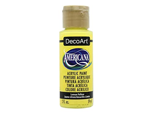 Americana Acrylic Paint 2oz-Lemon Yellow - Semi-Opaque von Deco Art