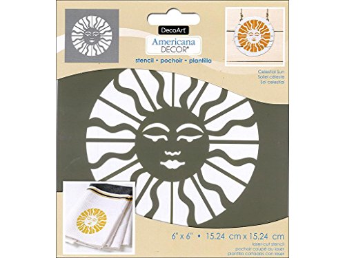Deco Art decads-k.102 Americana Decor Schablone Celestial Sonne, 15,2 cm von 15,2 cm von DecoArt
