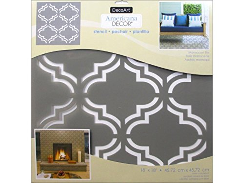 Decoart DECADS-K.412 Deko-Schablone, 18 x 18 cm, Mrcntile Americana Decor Schablone 18 x 18 cm von DecoArt