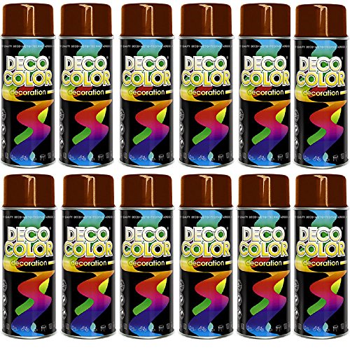 Deco Color 12er Sparpack (1 Karton) Lackspray glänzend 400ml purpurrot glanz RAL 3004 von Deco Color