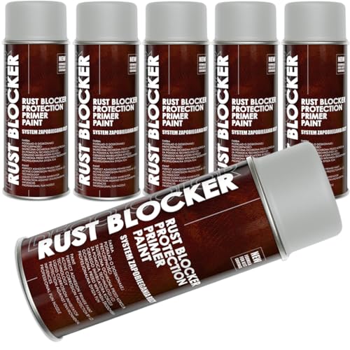 6er Sparpack 400 ml Rust Blocker 4in1 Metallschutzlack Rost Stop Lack GRAU matt RAL 7035, 4in1 -Haftvermittler - Aktiver Rostschutz - schnelltrocknender Lack - effektiver Schutz 6er Sparpack 400 ml Rust Blocker 4in1 Metallschutzlack Rost Stop Lack GRAU matt RAL 7035, 4in1 -Haftvermittler - Aktiver Rostschutz - schnelltrocknender Lack - effektiver Schutz von Deco Color