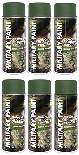 Deco Color 6er Sparpack MILITÄR Army Militärlack Lackspray 400ml Nato freie Farbauswahl (6 Dosen in olive-grün RAL 6003) von Deco Color