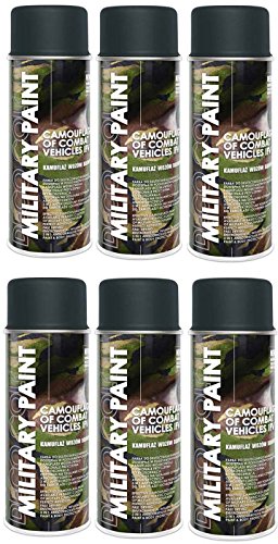 Deco Color 6er Sparpack MILITÄR Army Militärlack Lackspray 400ml Nato freie Farbauswahl (6 Dosen in panzergrau RAL 7016) von Deco Color