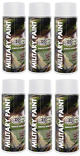 Deco Color 6er Sparpack MILITÄR Army Militärlack Lackspray 400ml Nato freie Farbauswahl (6 Dosen in weiss RAL 9010) von Deco Color
