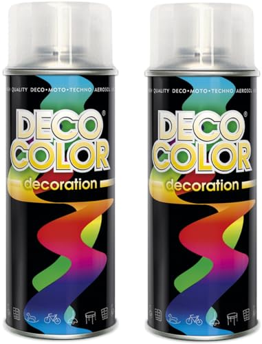 Deco Color 2er Sparpack Lackspray nach RAL 400ml - Sprühlack für z.B. KFZ, Holz, Beton, Holz uvm. (2 Dosen in klarlack Glanz) von Deco Color