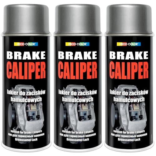 Deco Color 3er Sparpack 400ml Bremssattellack Bremssattel Farbe Silber von Deco Color