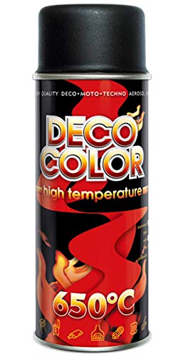 Deco Farbe hitzebeständig Spray Paint Hohe Temperatur Stoves Auspuff BBQ VHT XHT (schwarz) von Deco Color