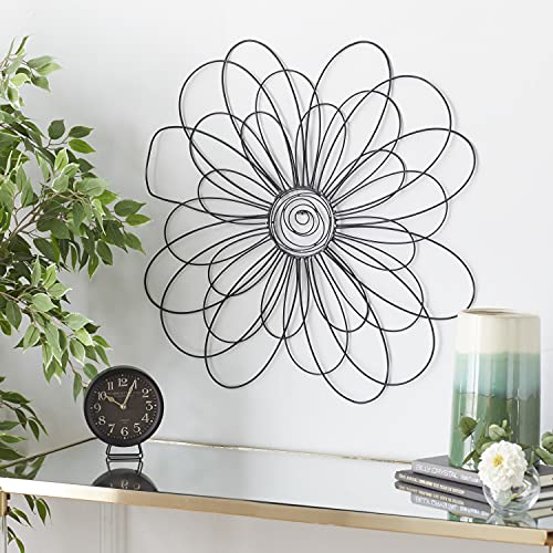 Deco 79 64664 Wanddekoration aus Metall, 73 cm, Just Have a Look, Eisen, schwarz, Wall Art 29" x 1" x 29" von Deco 79