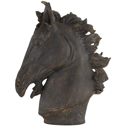 Deco 79 Polystone Pferde-Skulptur, Heimdekoration, Akzentfigur, 55,9 x 17,8 x 63,5 cm, Braun von Deco 79