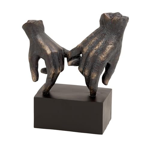Deco 79 Polystone Hände-Skulptur, 22,9 x 10,2 x 25,4 cm, Schwarz von Deco 79