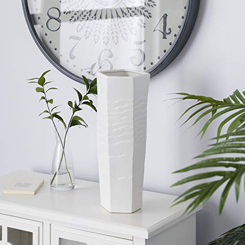 Deco 79 White Ceramic Contemporary Vase, 16 x 6 x 6, Medium von Deco Company