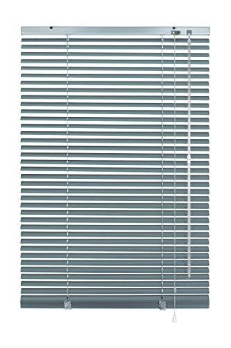 Deco Company Alu-Jalousie ohne Bohren, Zum Klemmen, Inkl. Klemmträgern, Sichtschutz, Lichtschutz, Blendschutz, Aluminium-Jalousie, Silber-Blau, 150 x 175 cm von Deco Company