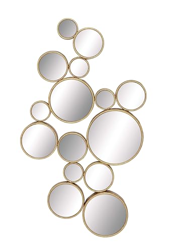 Deco Company CosmoLiving by Cosmopolitan 93751 Wandspiegel, groß, Metall, Kreise, 56 x 102 cm, goldfarben von Deco 79