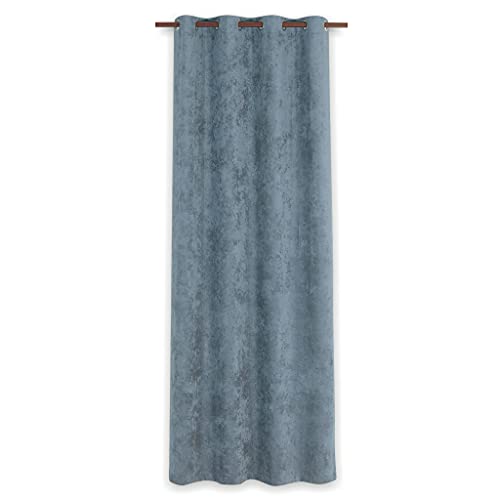 Deco Mex OTEV080 SamtgardinenVALENCE145x260cm, Polyester, Nylon, Blau, Normale Größe von Deco Mex