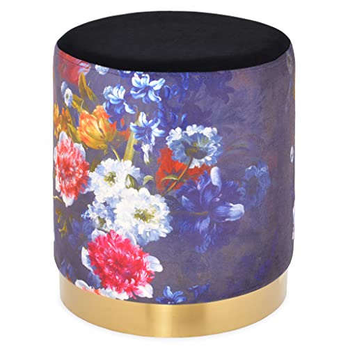 Deco Mex SH21SO2002 Hocker FLORAL Garden H.38 T.32cm blau, bunt von Deco Mex