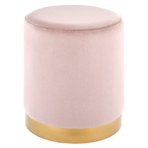 Deco Mex SH21SO2013 Hocker Glamour H.38 D.32cm rosa Pulver, Gold von Deco Mex