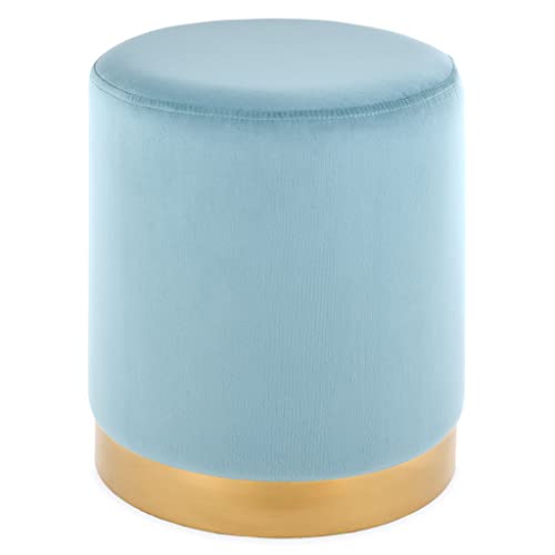 Deco Mex SH21SO2014 Hocker Glamour H.38 D.32cm blau, Gold von Deco Mex