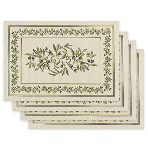 Deco Mex Tapisserie, gewebtes Muster, Creme, grün, 35 x 45 cm von Deco Mex