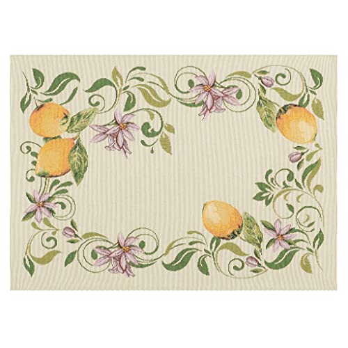 Deco Mex Tapisserie, gewebtes Muster, Creme, grün, gelb, 35 x 45 cm von Deco Mex