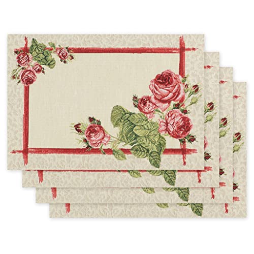 Deco Mex Tapisserie, gewebtes Muster, Creme, grün, rot, 35 x 45 cm von Deco Mex